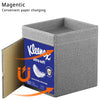 Square PU Leather Tissue Box Cover with Top Storage Tray,Tissues Dispenser