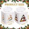 Thyle 2 Pcs Christmas Square Tissue Box Cover PU Leather Reindeer Snowman Tissue Box Holder Closure Xmas Decorations Cube Napkin Holder for Kitchen Car Home Office Living Room Bedroom