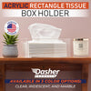 Acrylic Tissue Box Holder, Clear Dispenser for Facial Tissues, Napkins, and Dryer Sheets. Perfect for Bathrooms, Desks, Countertops, Vanities, Bedrooms, and Nightstands (Rectangle, Clear)