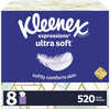 Kleenex Expressions Ultra Soft Facial Tissues, 8 Cube Boxes, 65 Tissues per Box (520 Total Tissues)