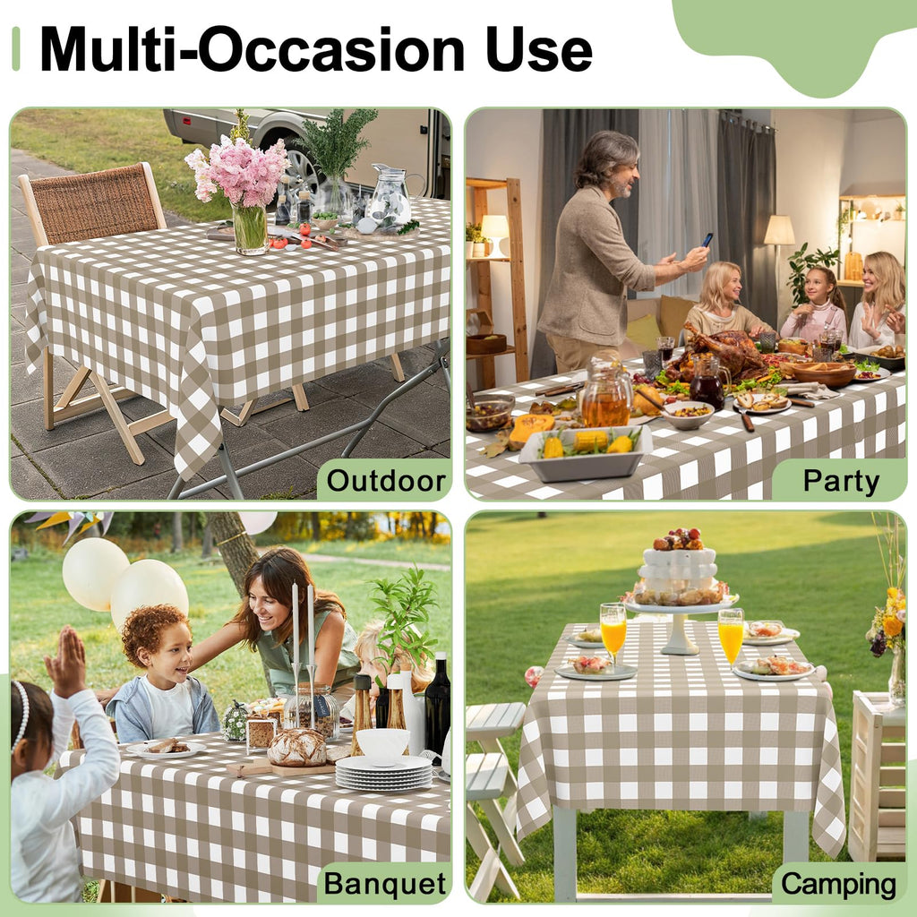 Smiry Disposable Rectangle Plastic 54 x 108 Inch Table Cloth 3 Pack