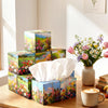 Fourluoo 12 Pack Floral Facial Tissues Cube Boxes, 600 Sheets 3 Ply