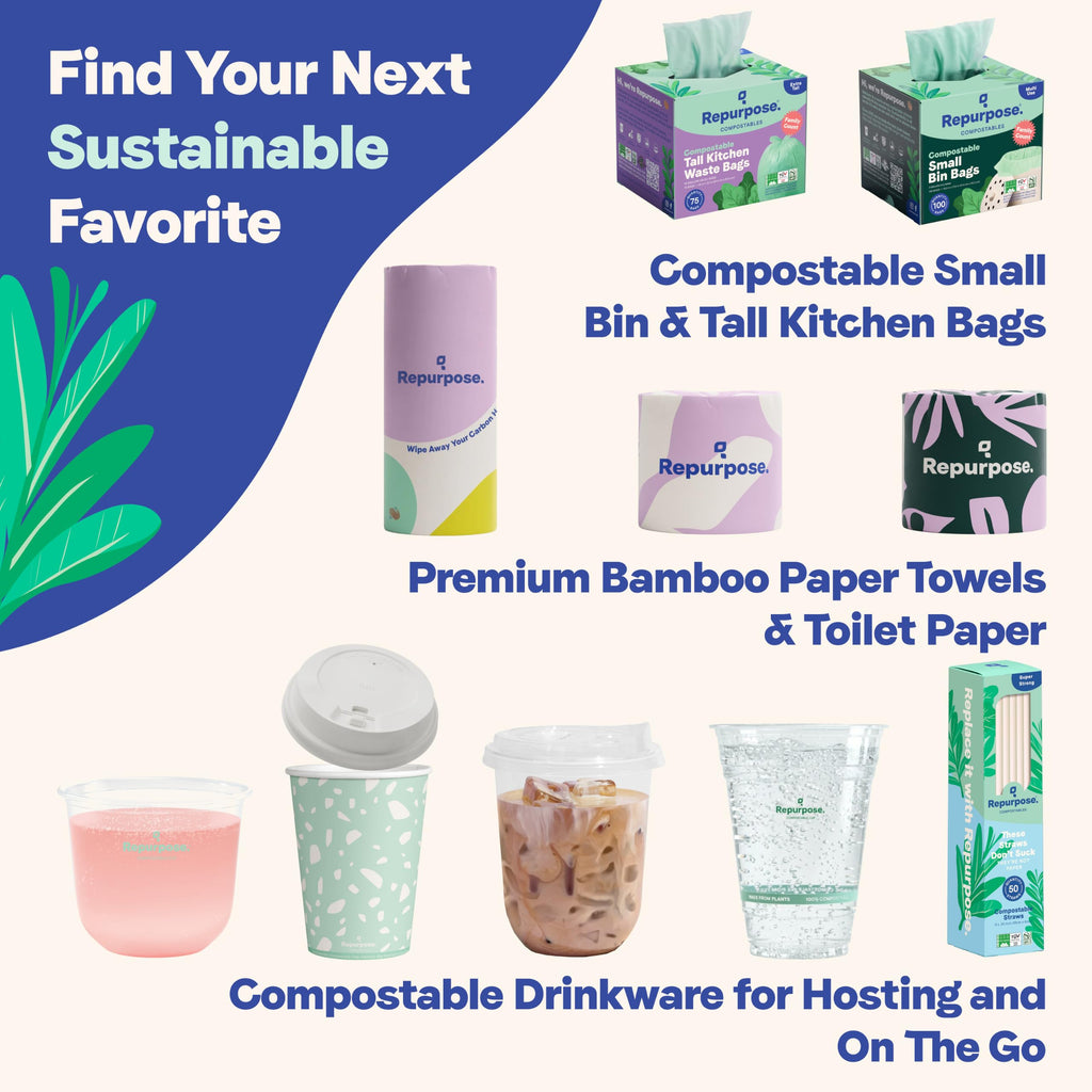 Repurpose 100% Compostable Bamboo Toilet Paper, 60 Rolls, 300 Sheets/Roll