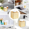 Sumnacon PU Square Tissue Box Cover with Magnetic Bottom, Waterproof, Gold