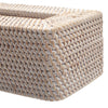 Rattan Tissue Box Cover Rectangular 10 x 6.1 x 4.1 Inch (White)