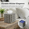 PE Wicker Tissue Box Cover Square, Handwoven Facial Tissue Box Holder Gray