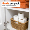 Amazon Basics 1000 Sheet 1-Ply Bath Tissue, 8 Rolls, Septic Safe