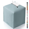 Tclouda Tissue Box Cover for PU Leather, Modern Simple Solid Color Holder Square Tissue Bag, Ideal for Bathrooms,Office,Car,Nightstand,Outdoor Tent,Dining Table,5"X5"X5", Single Blue