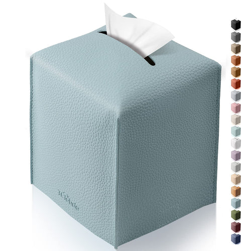 Tclouda Tissue Box Cover for PU Leather, Modern Simple Solid Color Holder Square Tissue Bag, Ideal for Bathrooms,Office,Car,Nightstand,Outdoor Tent,Dining Table,5