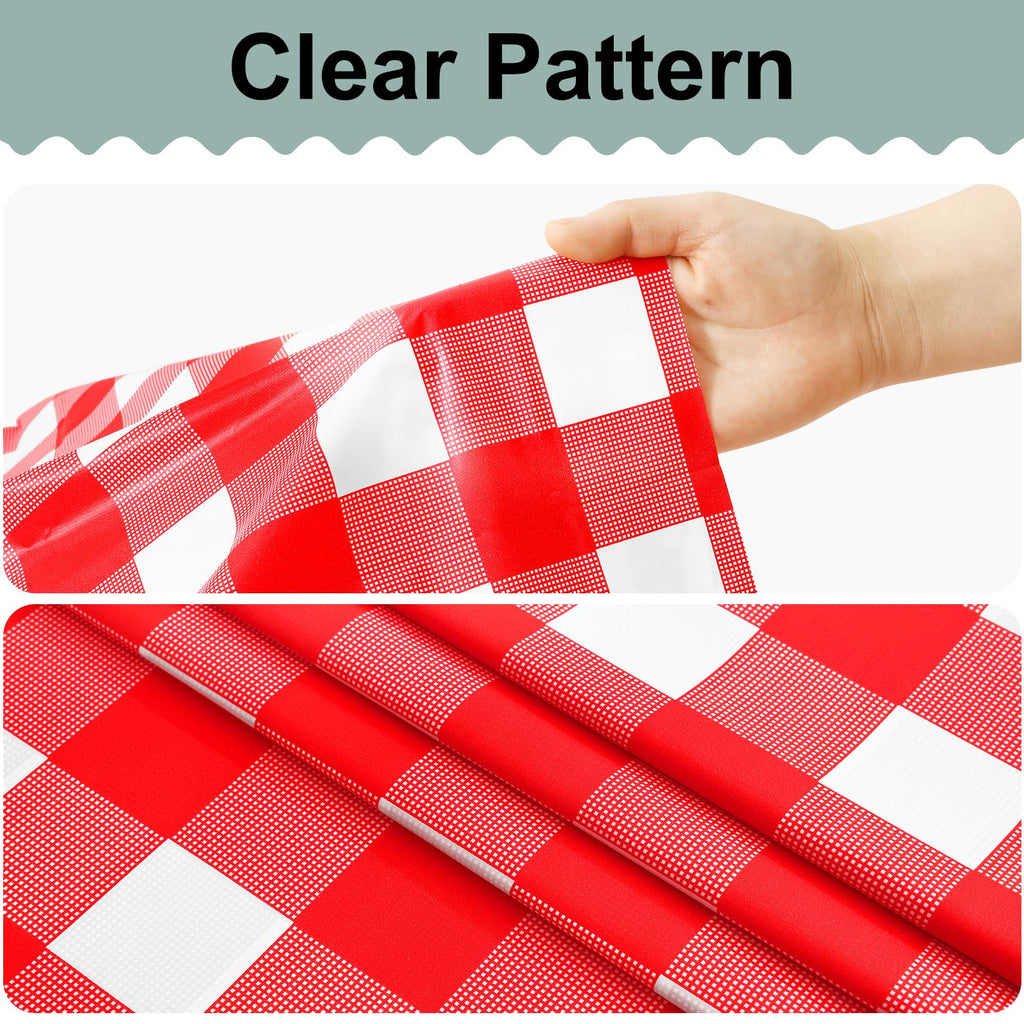 misaya 4 Packs 54 x 78 Inch Checkered Disposable Table Cloth