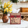 Sumnacon Wood Tissue Box Cover Square, Vintage Retro Tissue Holder, Red