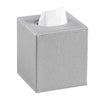 JLAMBOM PU Leather Tissue Box Cover Square Tissue Box Holder (Silver)