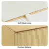 Cretkhp PU Leather Square Tissue Box Cover Tissue Box Holder Cube (Gold)