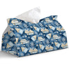 PaJiaNi Winter Snowflake Navy Tissue Box Cover Rectangle for Holiday Decor