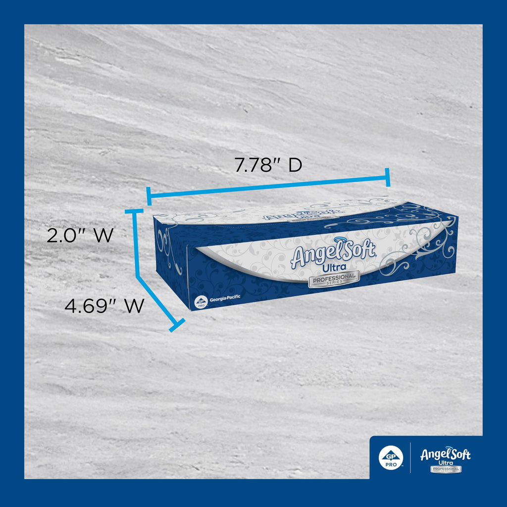 Georgia-Pacific Angel Soft Ultra Professional Series Premium 2-Ply Facial Tissue (4836014), 126 Sheets Per Box, 10 Tissue Flat Boxes Per Case