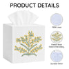 EmbroideryLinen.VN Square Tissue Box Cover Cute Set of 2, White