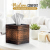 LUXMODE Handmade Metal Brown Tissue Box Cover – Square – 5x5x5.25 Inch – Open Bottom - Modern Tissue Holder for Bathroom, Living Room, Bedroom & Office Décor