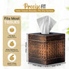 LUXMODE Handmade Metal Brown Tissue Box Cover – Square – 5x5x5.25 Inch – Open Bottom - Modern Tissue Holder for Bathroom, Living Room, Bedroom & Office Décor