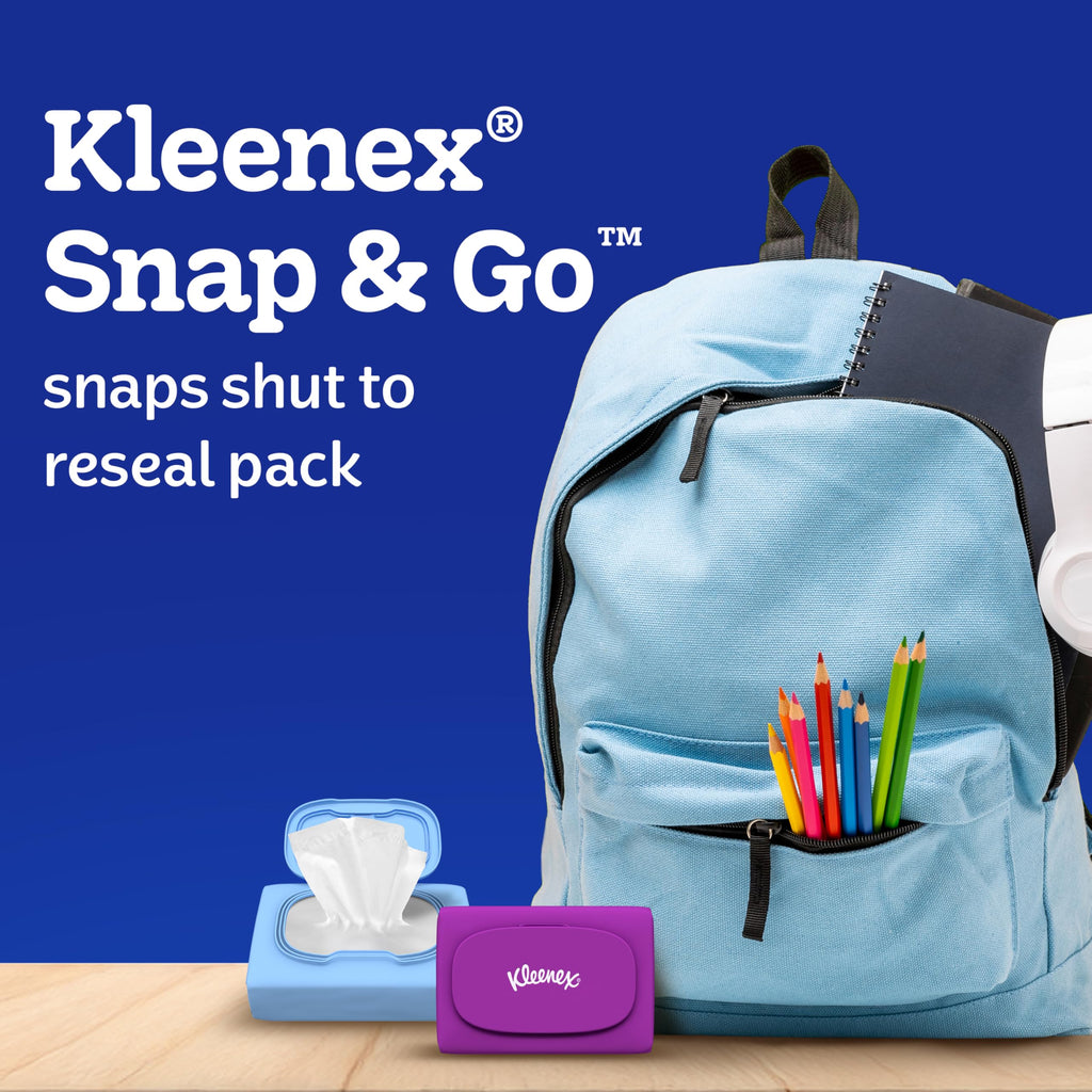 Kleenex Snap & Go Ultra Soft Facial Tissues, 9 Packs, 25 Tissues per Pack