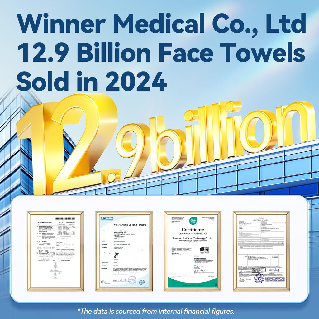 Winner Soft Face Towels, 100% USDA Biobased Facial Towels, 6 Packs per Case, 36 Bags Total, 3600 Count