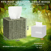 Thyle Sage Green Tissue Box Cover 2 Pack, Boho Hand Woven Paper Rope Square Tissue Box Holder, Decorative Cube Napkin Organizer for Bathroom, Bedroom, Living Room, Desk & Office