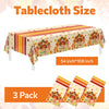 Childom 3 Pack Thanksgiving Tablecloth,Thanksgiving Decorations 54x108 Inch Disposable Plastic Tablecloth,Fall Turkey Table Cover for Home Dinner Table Decor Picnic Birthday Party Supplies