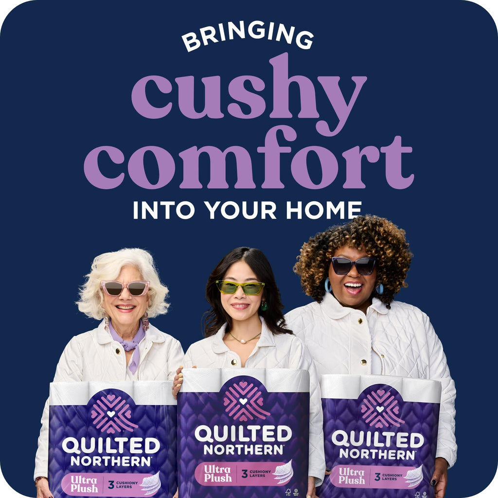 Quilted Northern Ultra Plush Toilet Paper, 8 Rolls, 3-Ply Toilet Tissue