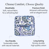 CPC 100% Cotton Piping Block Print Tissue Box Cover, Indigo Blue