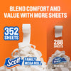 Scott ComfortPlus Toilet Paper, 48 Family Mega Rolls, 352 Sheets per Roll