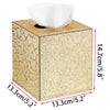 Sumnacon PU Square Tissue Box Cover with Magnetic Bottom, Waterproof, Gold