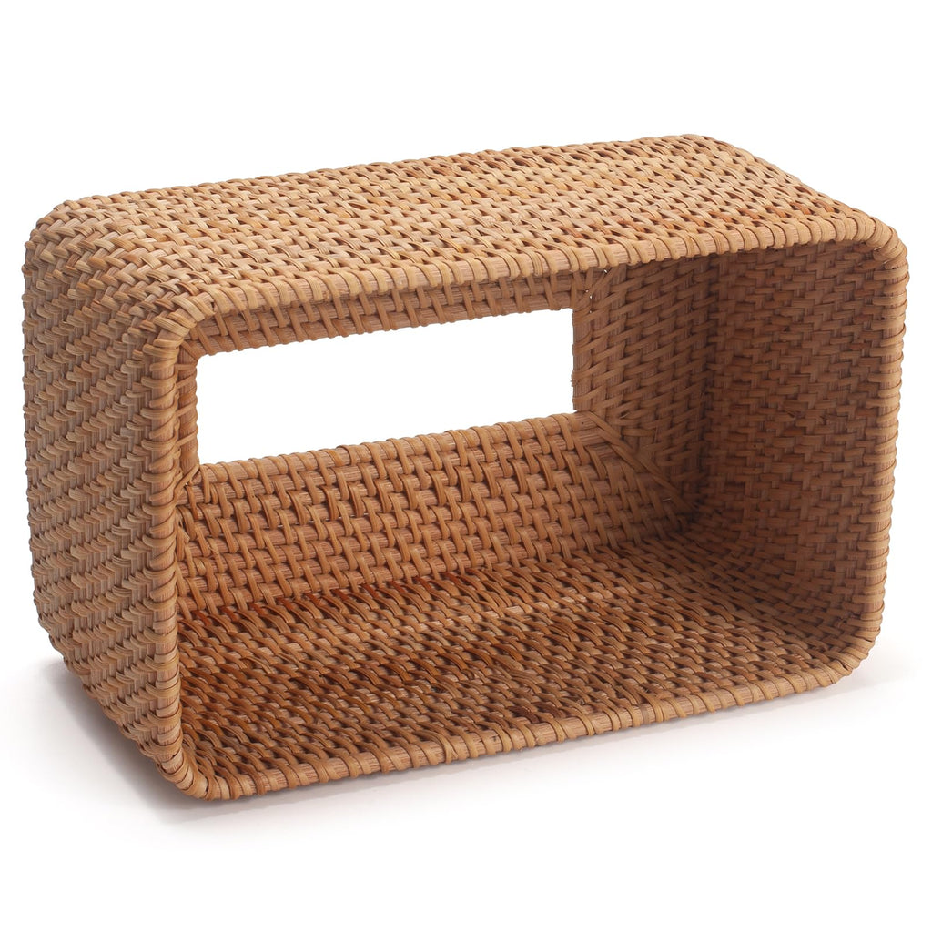Rattan Tissue Box Cover, Rectangle Wicker Tissue Box Holder, Boho Tissue Box Cover for Living Room, Bathroom, Kitchen, Bedroom, 10.2 x 6.2 x 5.3 inch, Natural