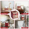 Sumnacon Wood Tissue Box Cover Square, Vintage Retro Tissue Holder, Red