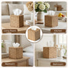 Yosner Paper Rope Tissue Box Cover Square, Wicker Tissue Box Holder Natural