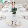 PARTY BARGAINS 1 Disposable Table Cover - 54" X 54" White Table Cover, 3 Ply Paper & Plastic Tablecloth