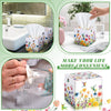 Fourluoo 12 Pack Fall Floral Facial Tissues Cube Boxes, 600 Sheets 3 Ply