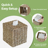 Seagrass Tissue Box Cover Square, Handwoven Facial Tissue Box Holder
