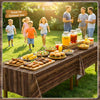100FT x 54IN Wood Grain Plastic Tablecloth Roll with Slide Cutter Box