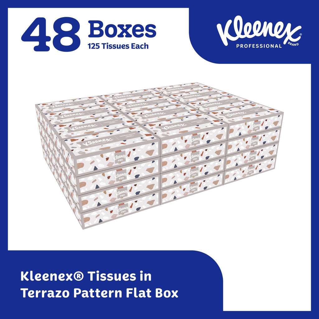 Kleenex Professional Facial Tissue, Bulk, 48 Boxes x 125 Tissues (21606)