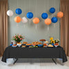 Dozobeede [6 Pack] Black Paper Tablecloth Disposable for Rectangle Tables, 54 X 108 Inch Party Table Cover with Plastic Backing, Waterproof 3 Ply Table Cloth for Halloween Labor Day Banquet