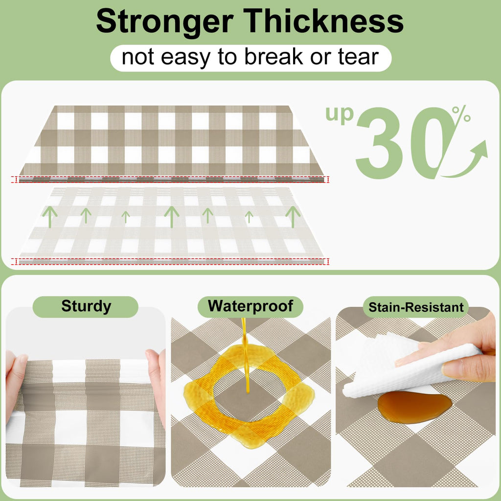 Smiry Disposable Rectangle Plastic 54 x 108 Inch Table Cloth 3 Pack