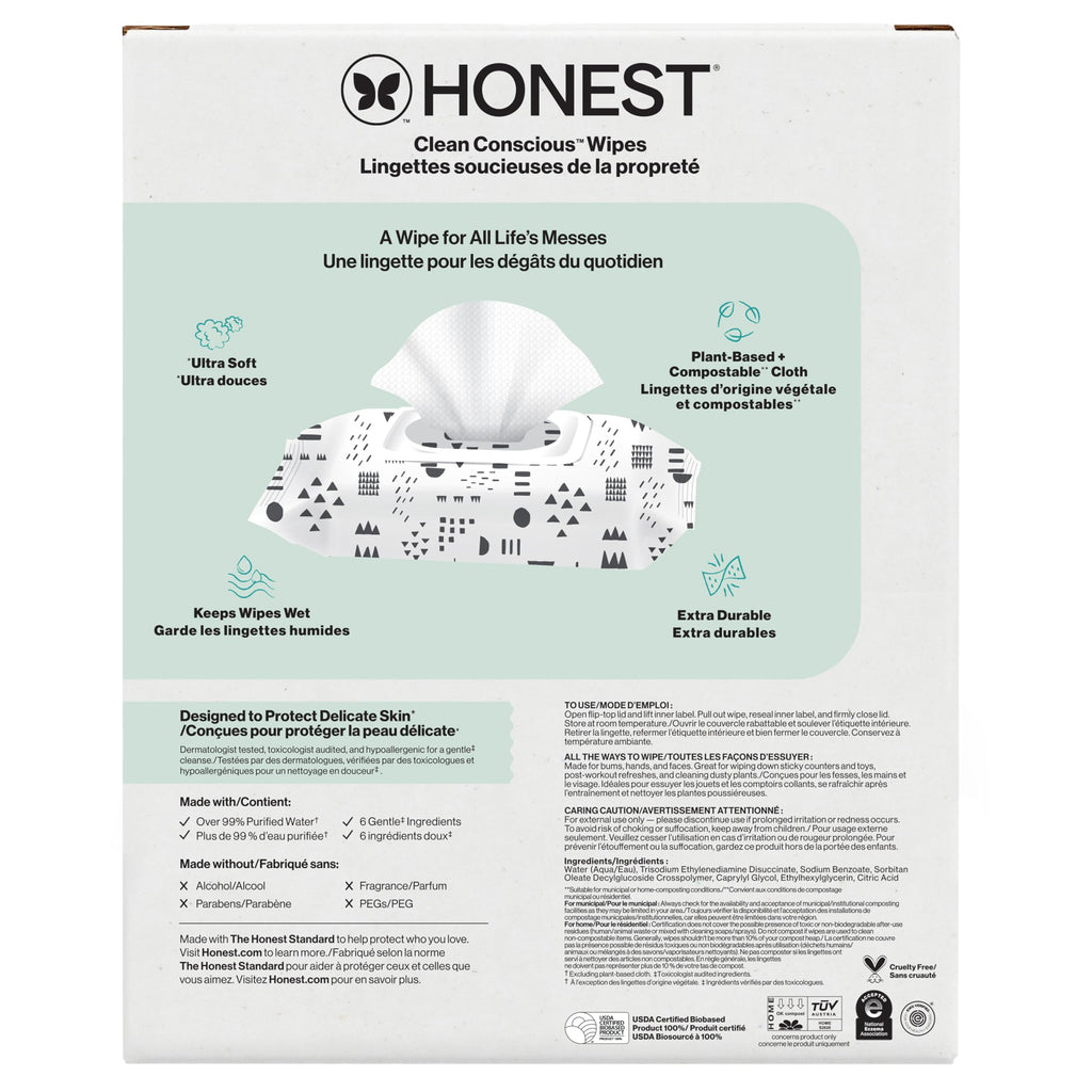 The Honest Company Multi-Use Baby Wipes, Pattern Play, 288 Count