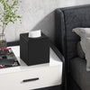 JLAMBOM PU Leather Tissue Box Cover Square Tissue Box Holder (Black)