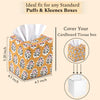 CPC 100% Cotton Piping Block Print Tissue Box Cover, Citrine Yellow