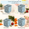 CPC 100% Cotton Piping Block Print Tissue Box Cover, Azure Regal