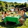 CXSAZRY 2Pcs Green Plastic Table Cloth, 54 x 108 Inch Rectangle Disposable Tablecloth for Birthday, Wedding, Picnic, Holiday Party