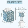 CPC 100% Cotton Piping Block Print Tissue Box Cover, Azure Regal