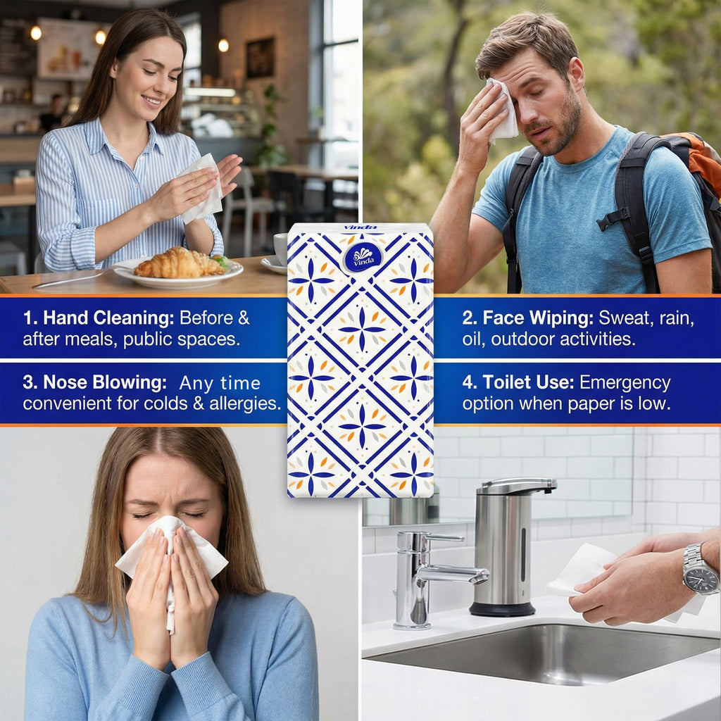 Vinda Ultra Care 3-Ply Pocket Tissues, 30 Travel-Size Packs, 300 Count