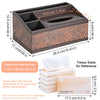 SAYEEC Leather Tissue Box Cover Rectangular Tissue Box Holder Retro Napkin Dispenser Facial Tissues Organizer Multifunctional Storage Box Caddy for Bathroom Toilet Bedroom Living Room Office Table Car