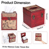Sumnacon Wood Tissue Box Cover Square, Vintage Retro Tissue Holder, Red