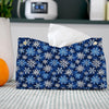 PaJiaNi Winter Snowflake Navy Tissue Box Cover Rectangle for Holiday Decor
